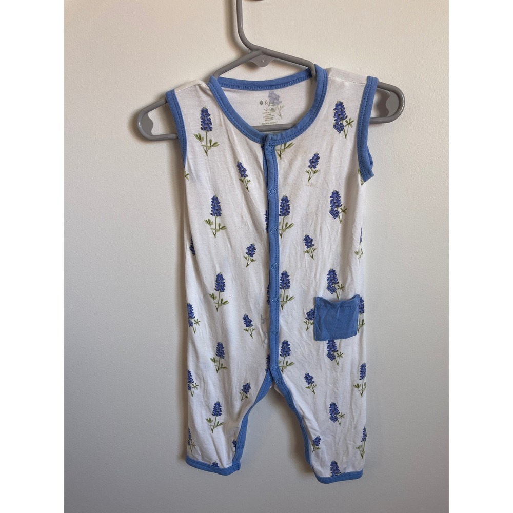 Kyte Baby Periwinkle Bluebonnet Bamboo Sleeveless Romper 12-18M